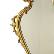 Miroir classique étroit à crête doré à la feuille d'or de style baroque 72 cm