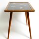 Beautiful long Mid Century walnut wood coffee table with a mosaic surface
