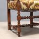 Pair of antique Baroque armchairs in beech, lime and fabric, 18th century.