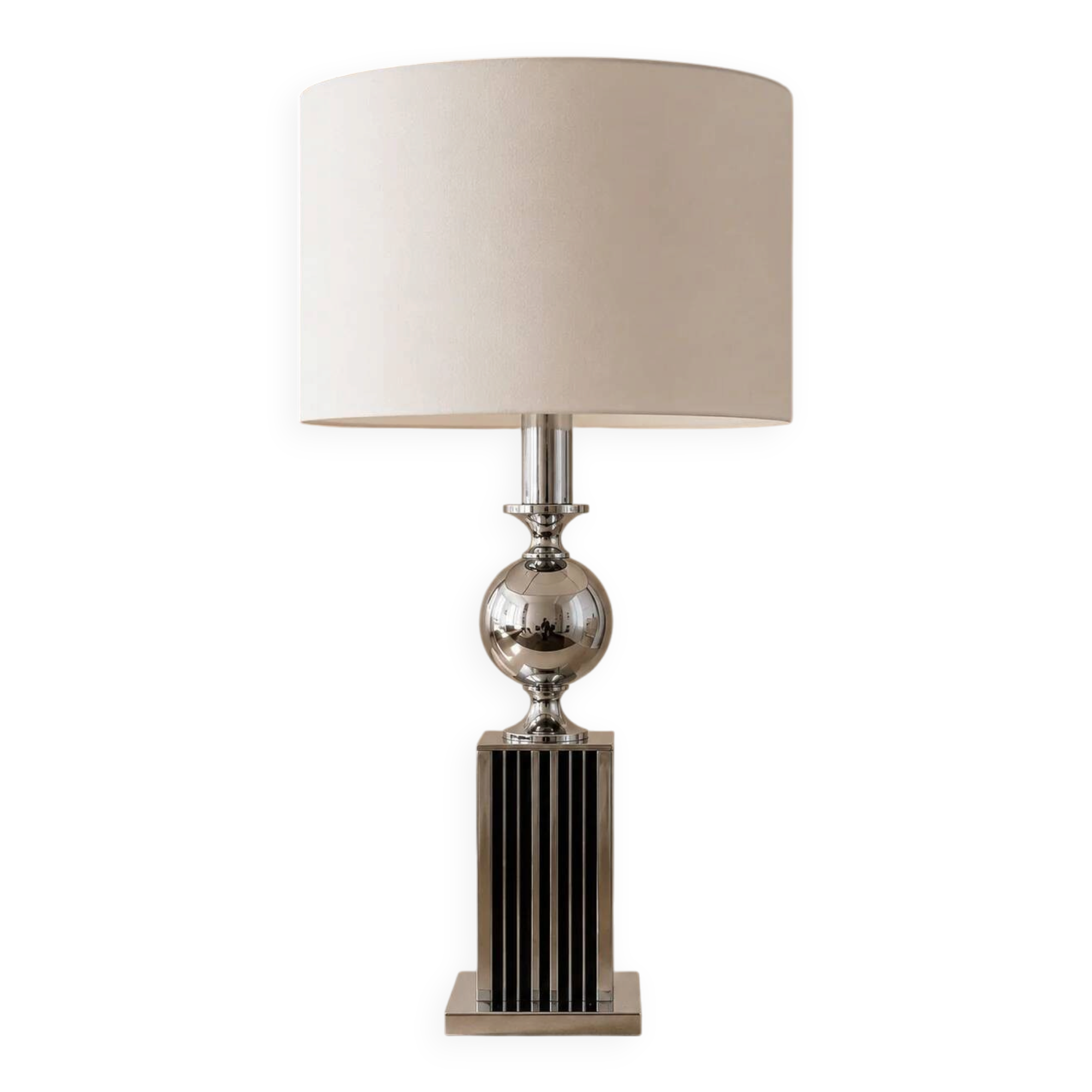Chrome table lamp - Maison Barbier, 1970s