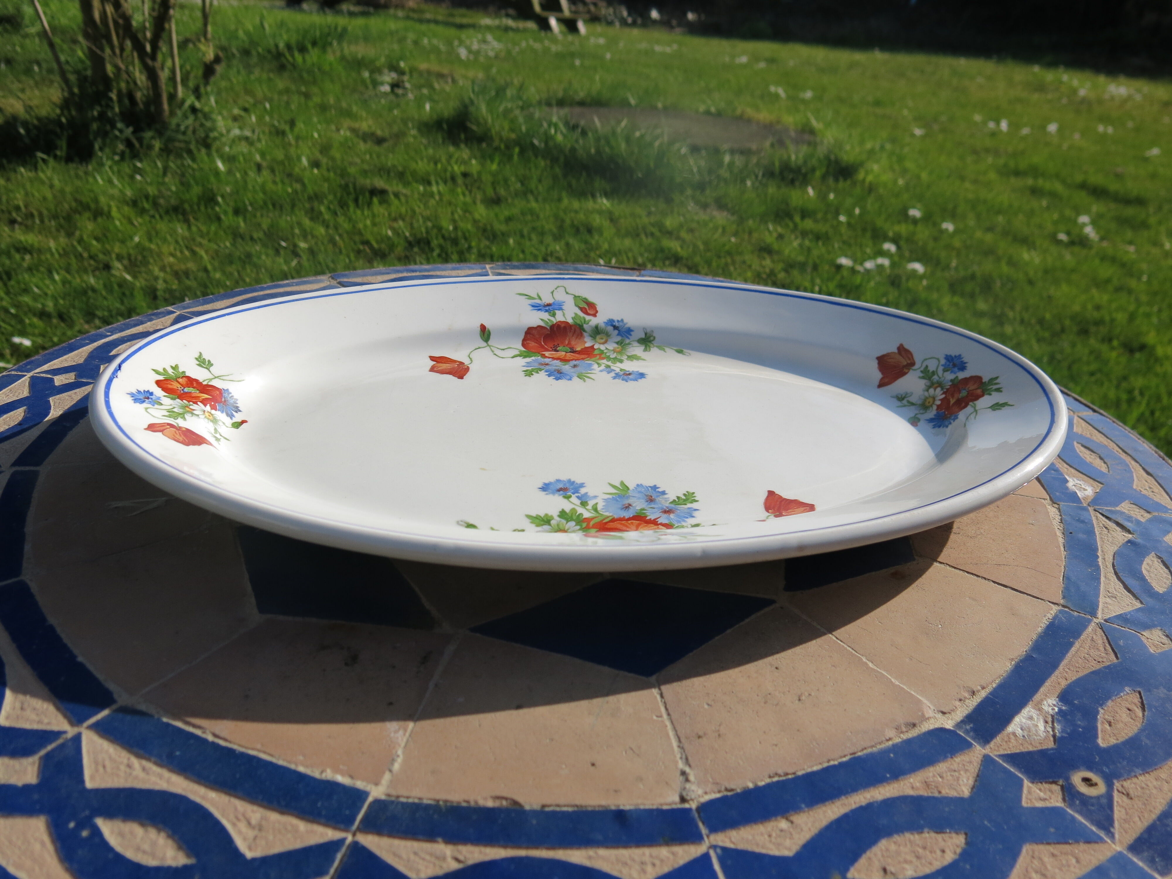 Serving dish/delight Salins les Bains poppy pattern