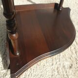 Wall-mounted corner display with 3 mahogany shelves