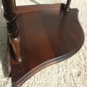 Wall-mounted corner display with 3 mahogany shelves