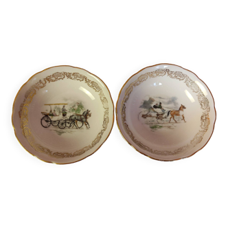 Lot de 2 coupelles en porcelaine signée