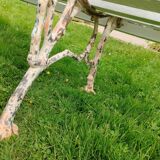 Banc de jardin avec pieds en fonte ancien