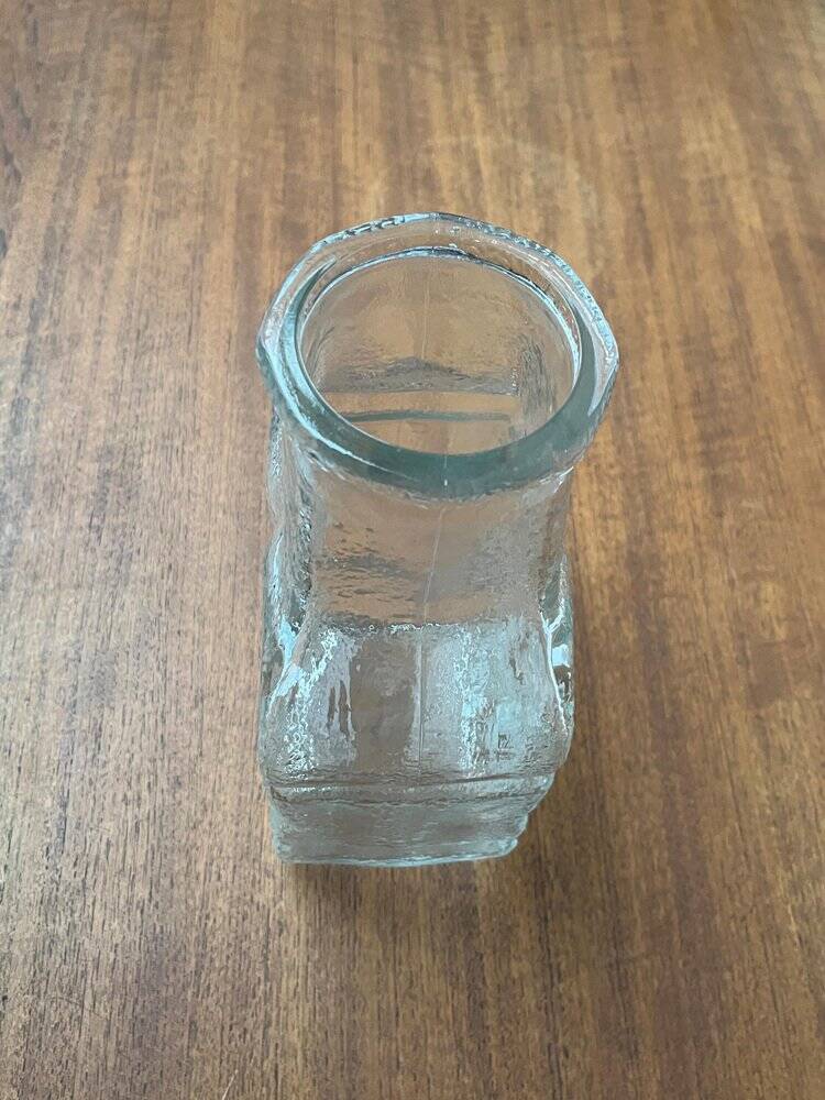 Vintage German glass vase model on the rocks by Lars Hellsten for Walther Glas, 1970s.