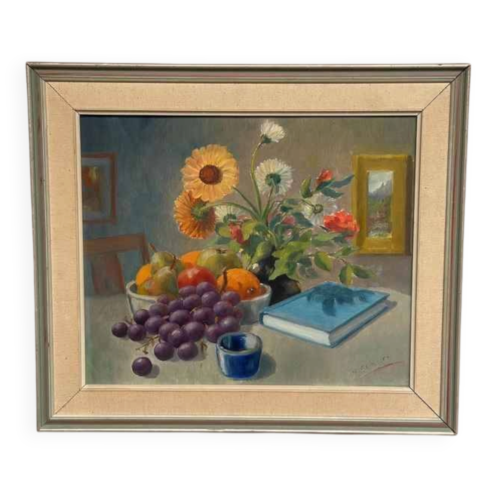 Huile sur toile suédoise – « Nature morte » par K. Eliasson