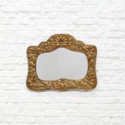Art Nouveau Decorated Copper Mirror, France, 1920s