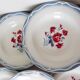 6 vintage Digoin Sarreguemines soup plates, Nina Rosa model