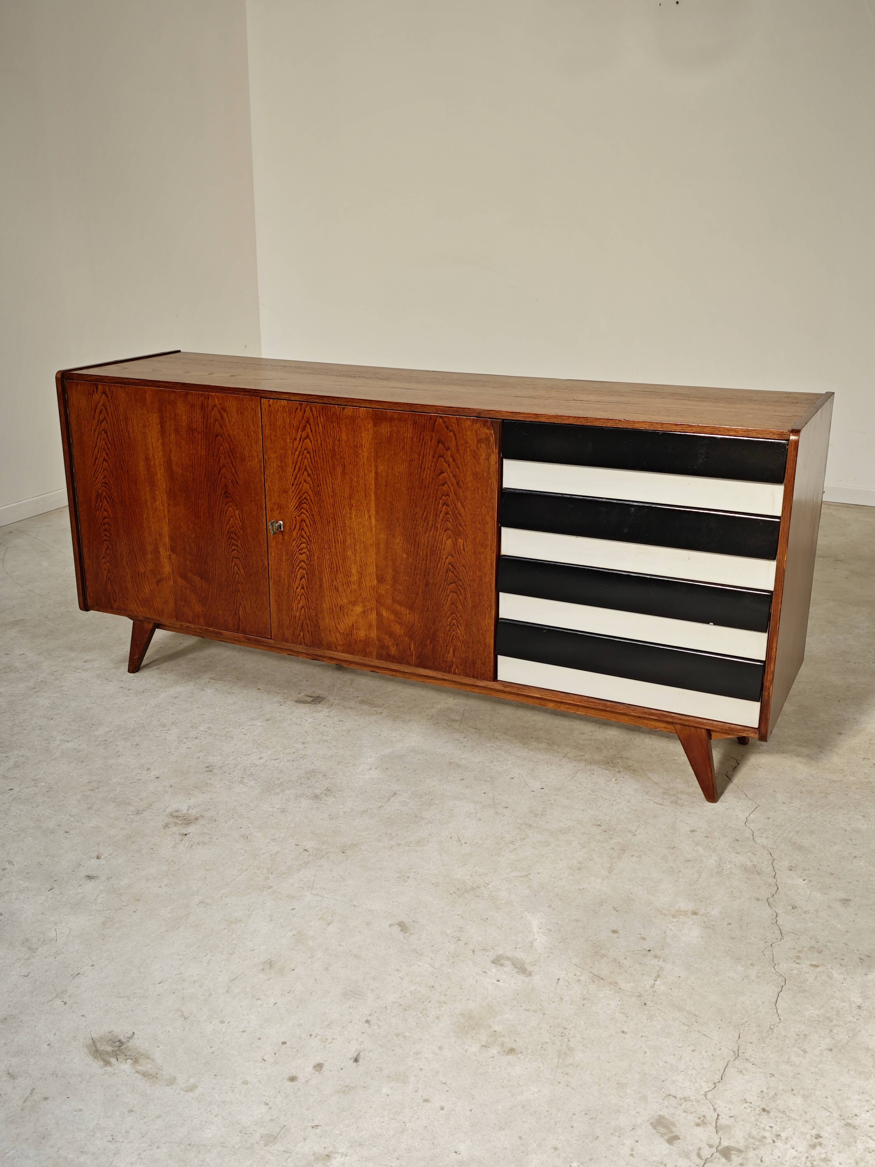Black and white U 460 sideboard by Jiri Jiroutek for Interier Praha 1960