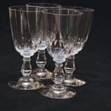 4 anciens verres a vin en cristal taillé baccarat ? saint louis ?