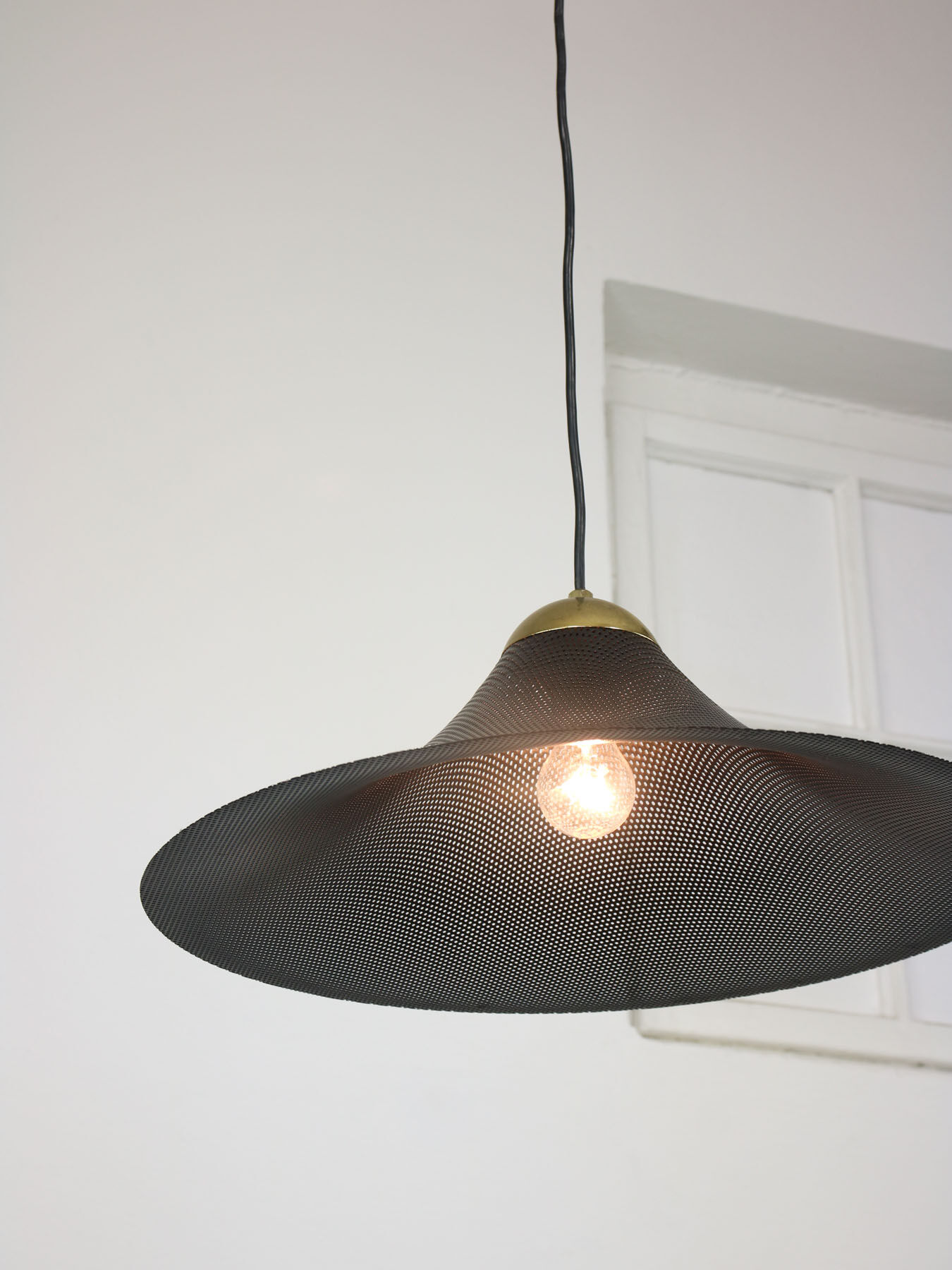 Vintage Italian Perforated Trumpet Lamp