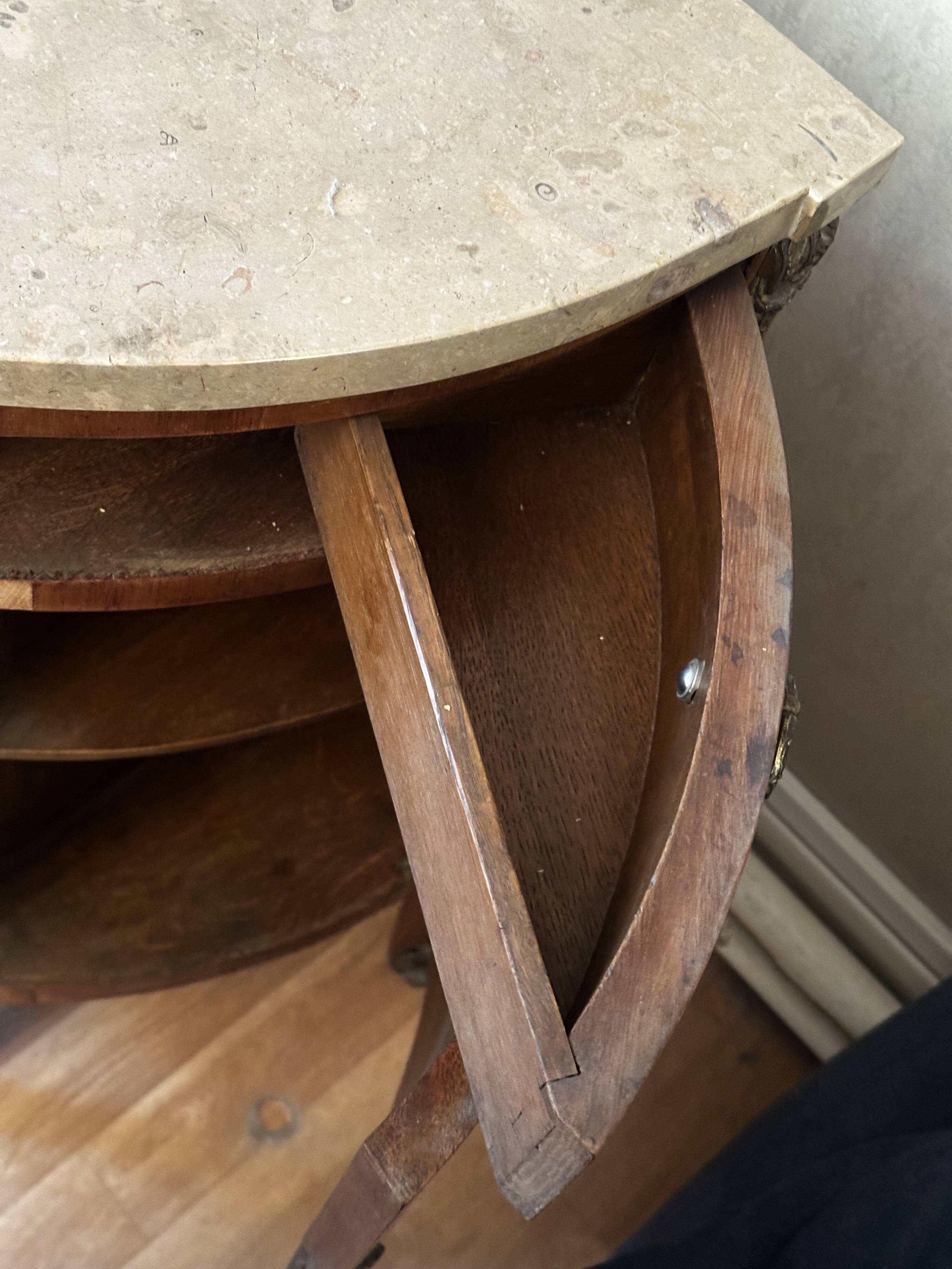Louis XVI Style Half-Moon Chest of Drawers with Marquetry