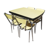 Set 4 chairs and 1 yellow formica table