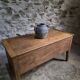 Antique French flour chest in oak – 19th-century farmhouse side table