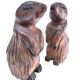 Deux marmottes bois sculpté art populaire français