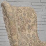1970s, Danish easy side chair, original very good condition, floral furniture velour.