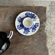 Vintage blue and white hand-held egg cup Poland D13
