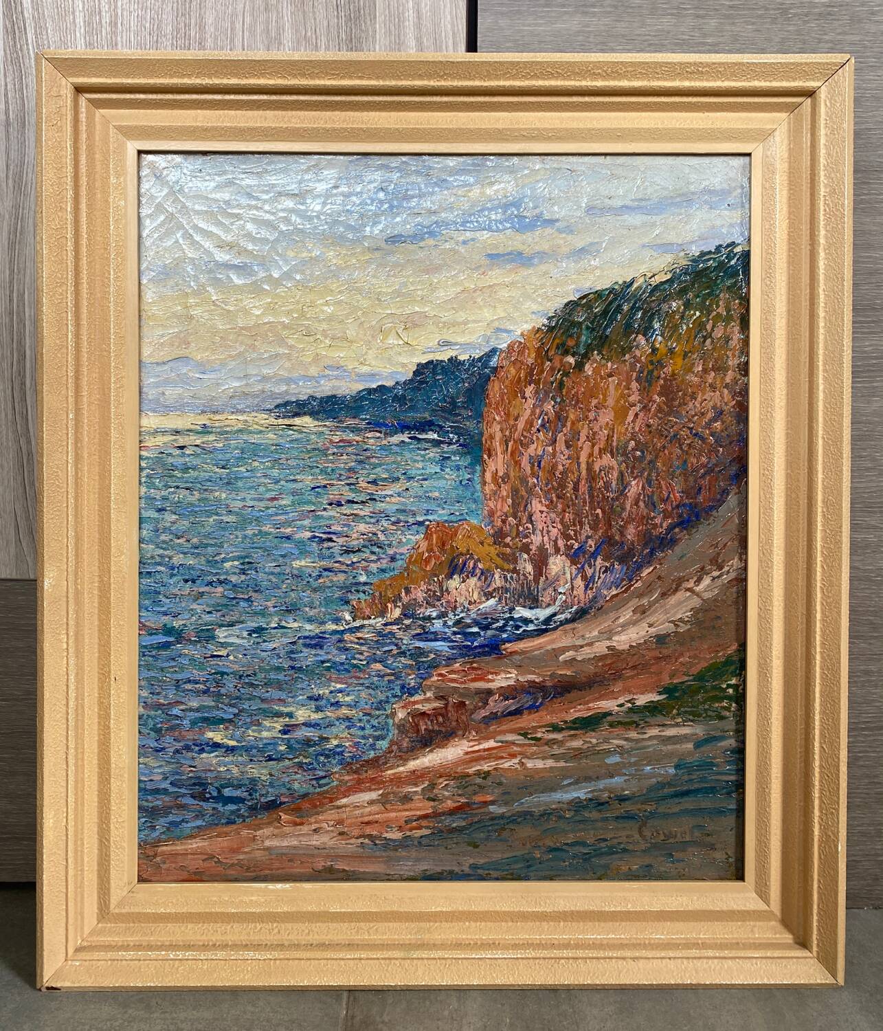Cowez rocky coast marine painting