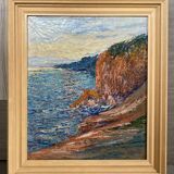 Tableau marine côte rocheuse Cowez