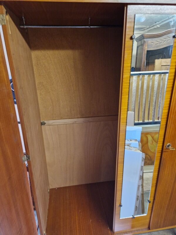 Wardrobe in veneered and inlaid wood 1960s