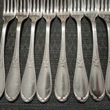 Set of 8 table forks silver metal Ercuis