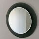 Decorative round wall mirror in smoked glass, Space Age Italian collectible