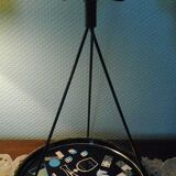 Tripod stand ashtray with vintage top and crystal ashtray