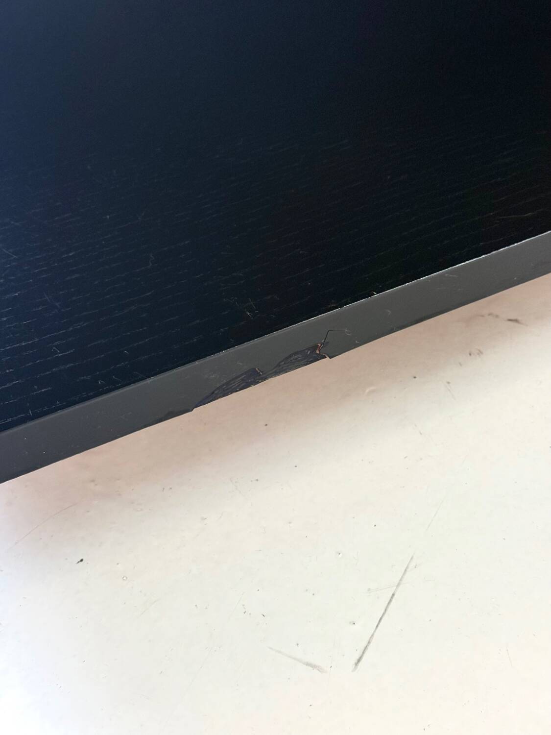 Table basse vintage en bois noir de Fiarm avec détails chromés