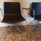 fauteuils cuir marron design