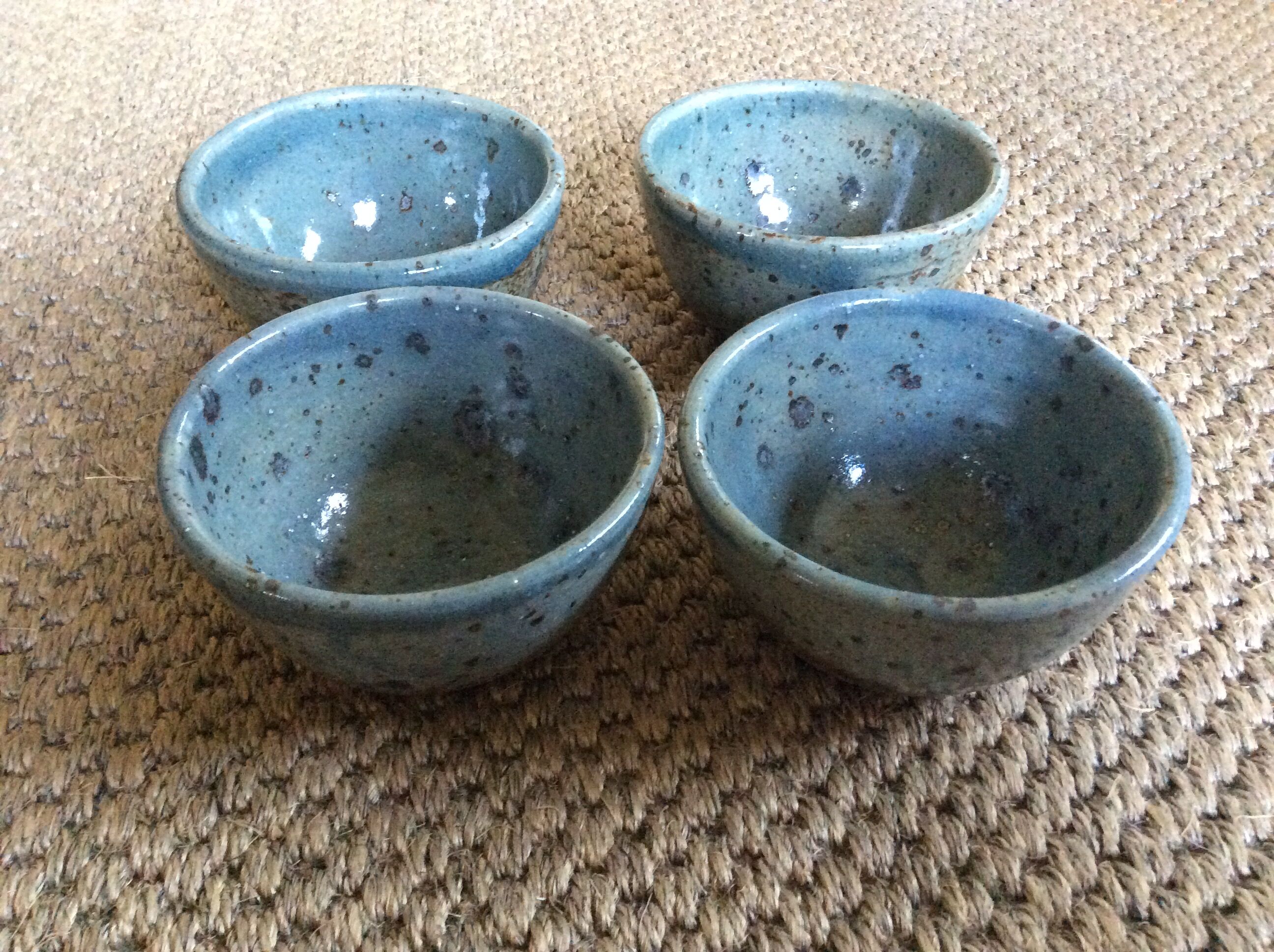 Series of 4 sandstone bowls