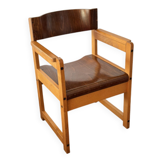 Chaise vintage en bois courbé Schell