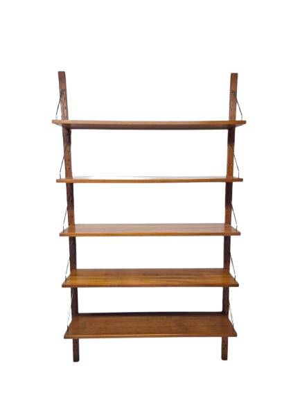 Teak shelving system, marked made in Denmark, 1960.