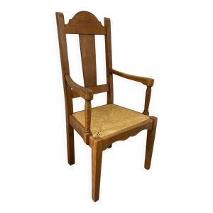 fauteuil en bois et paille