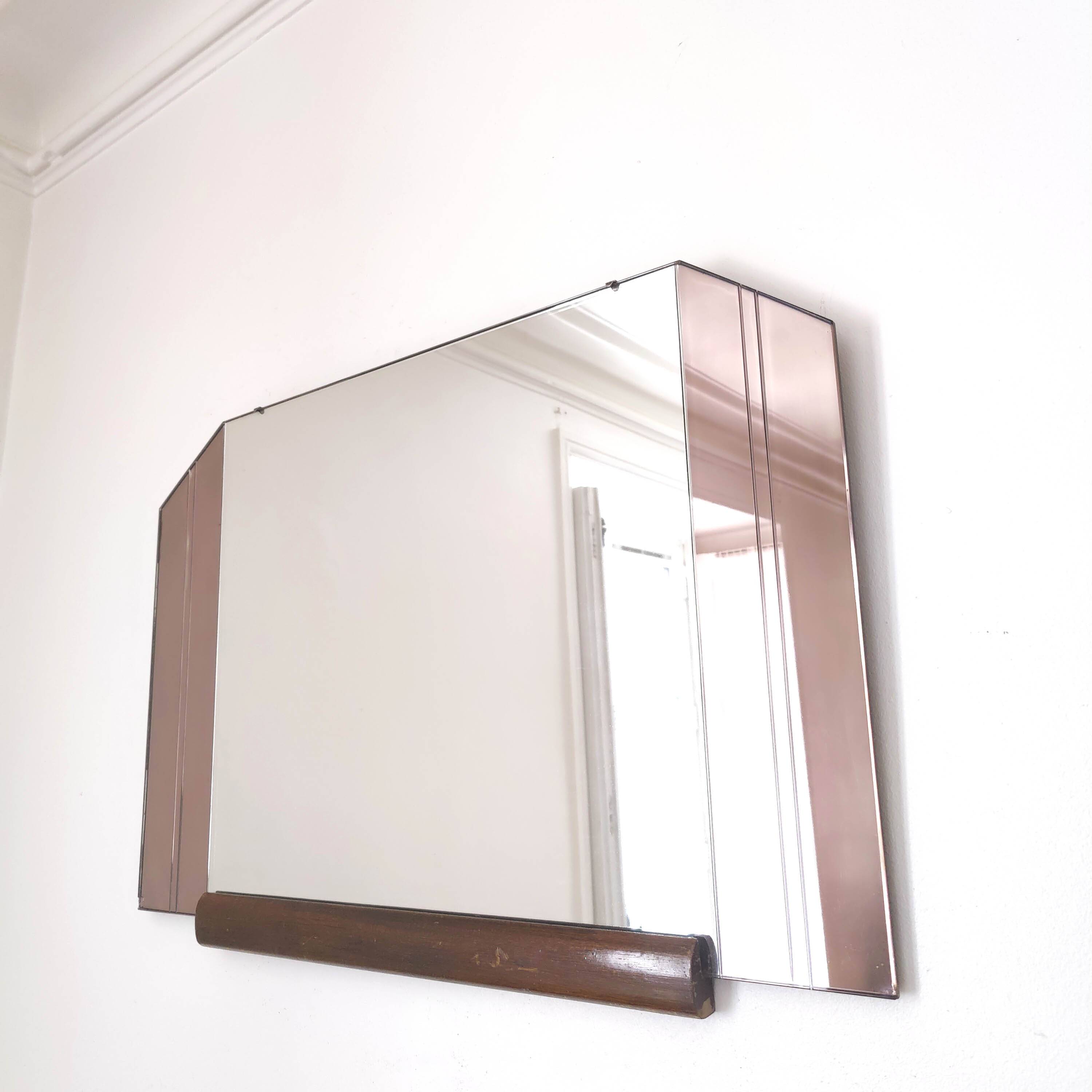 Hexagonal art deco mirror 70x47cm