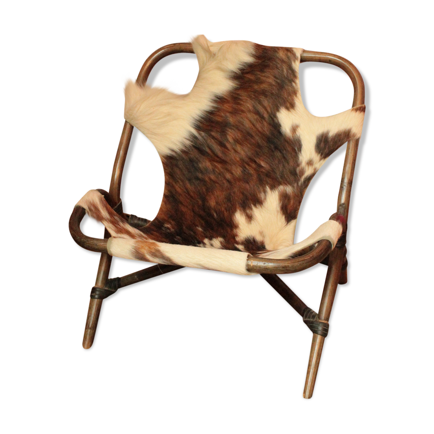 Vintage cowhide chair for children