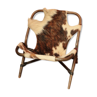 Vintage cowhide chair for children