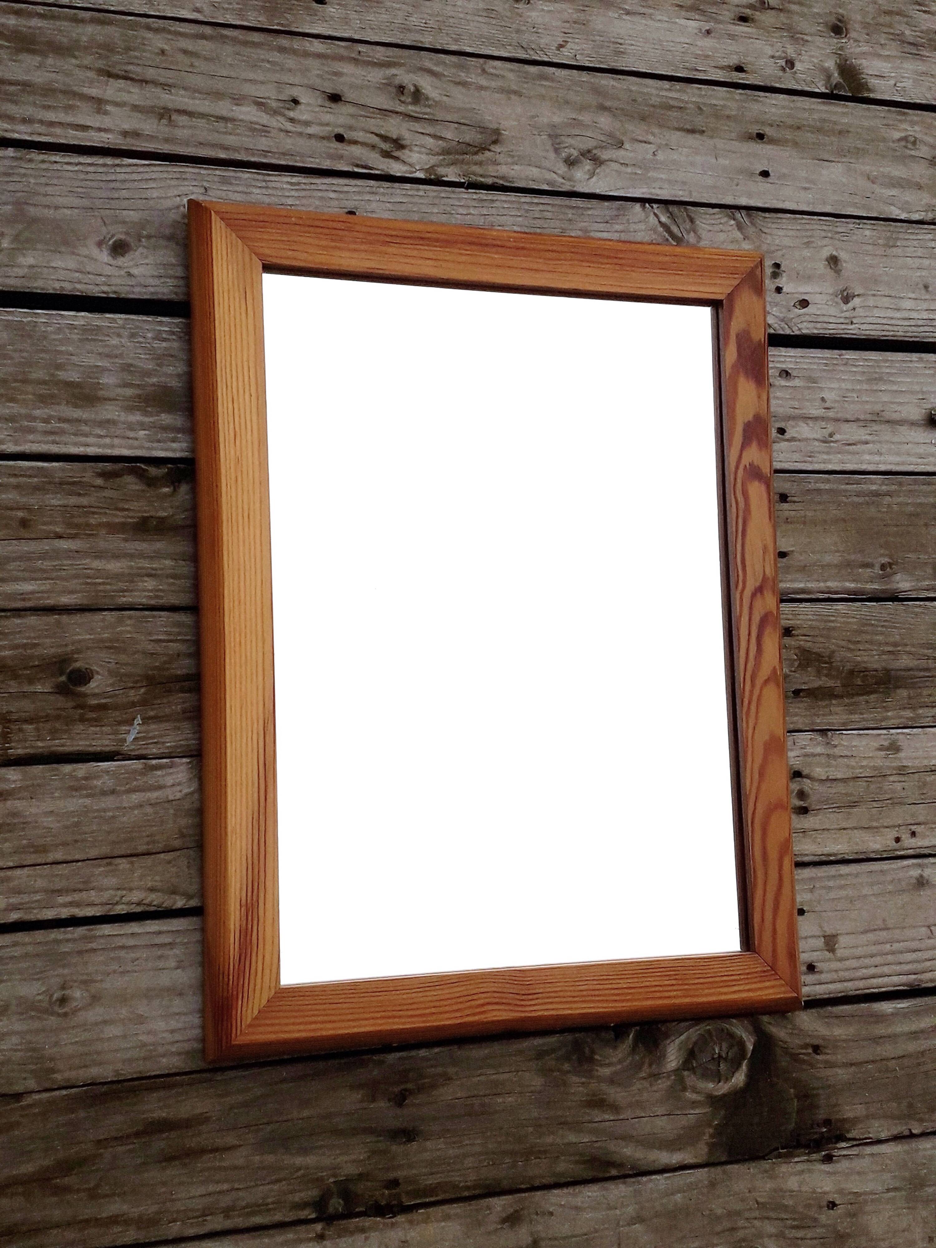 Vintage wall mirror - Wooden frame - 1980s