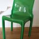 Set of 4 green Selene Magistretti chairs.