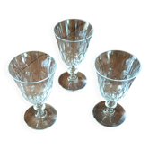 3 crystal glasses
