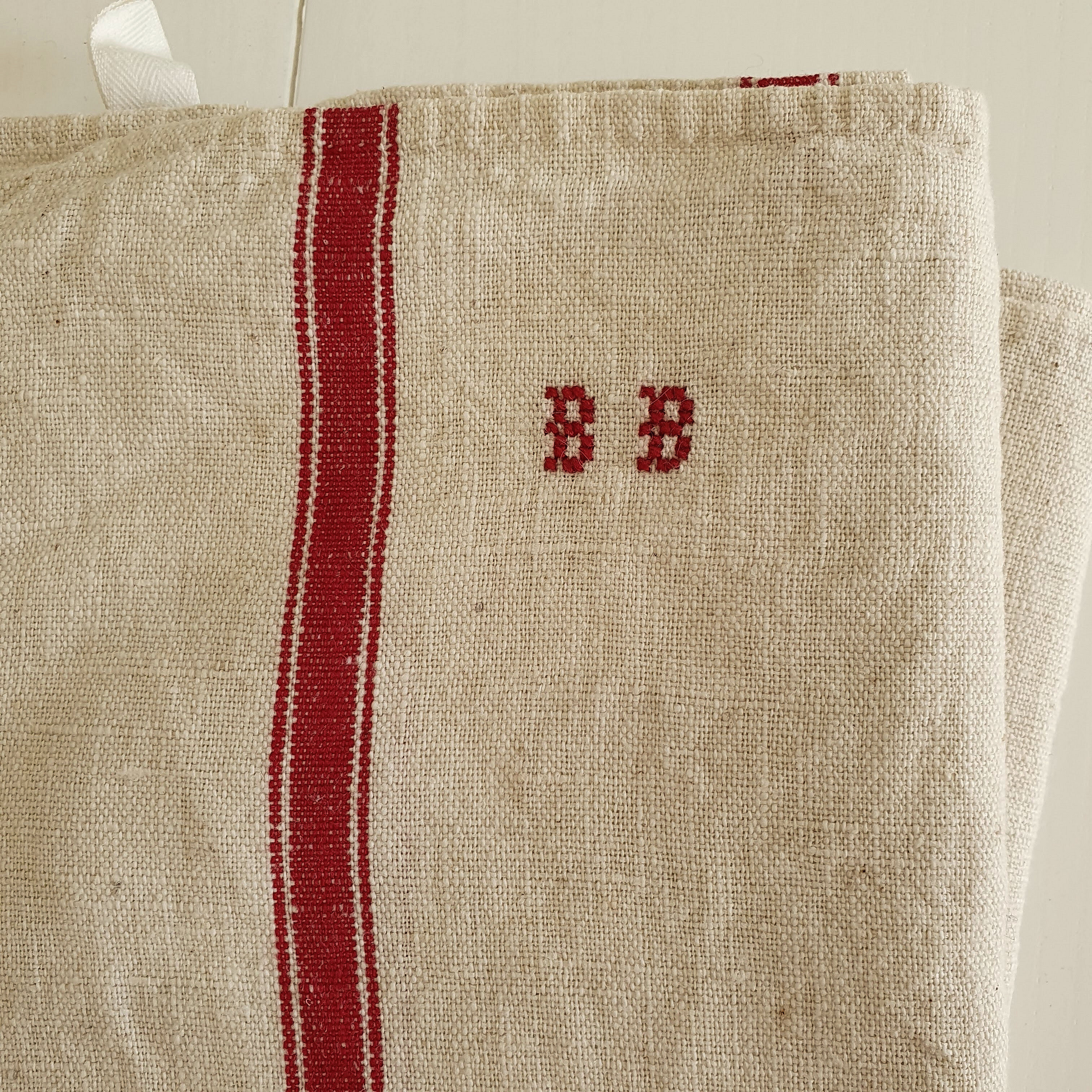 Duo de torchons en chanvre monogrammés BB