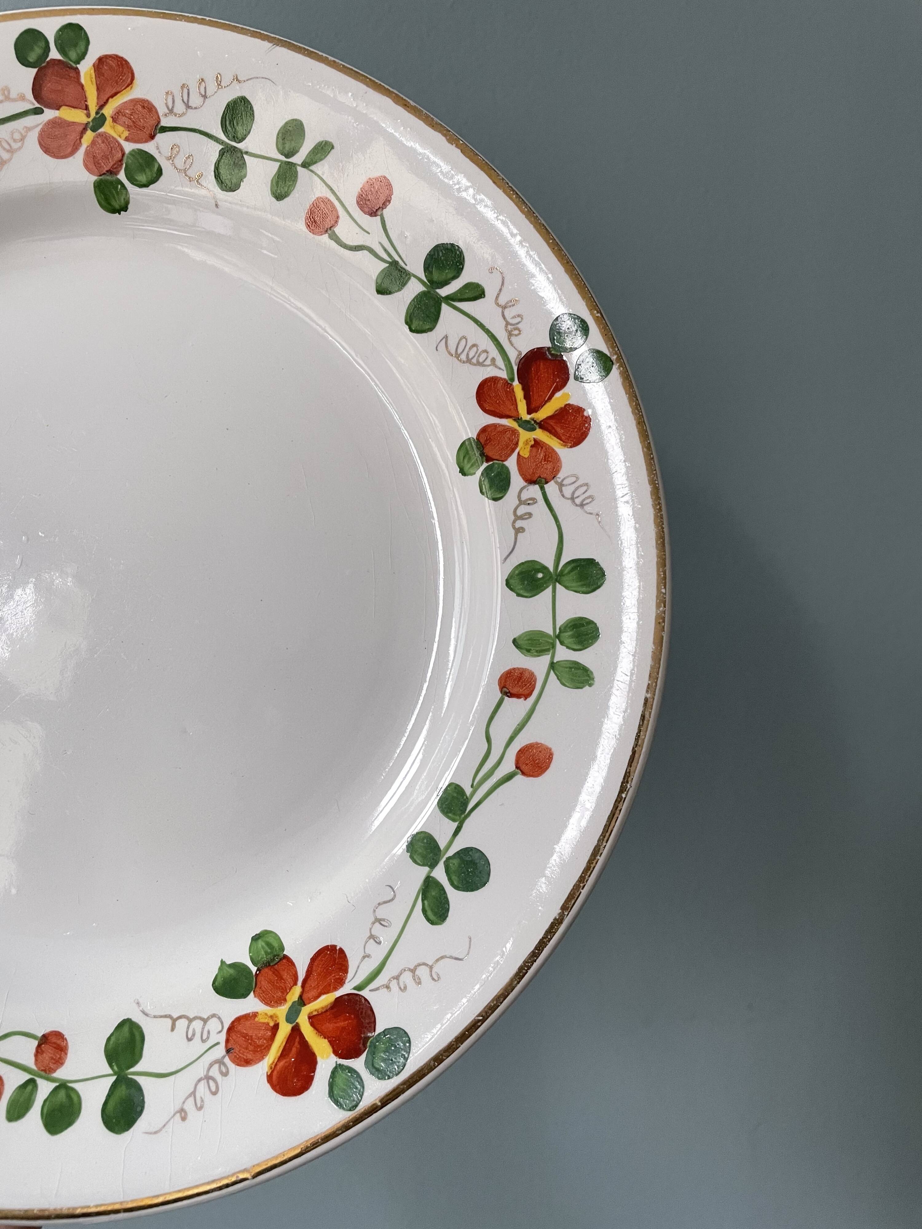 Set of 6 flat plates Terre de Fer Moulin des Loups & Hamage