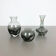 Set of 3 cubic hand blown crystal glass vase by Friedrich Kristall Germany 1970s