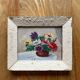 Painting framed bouquet of anemones signed