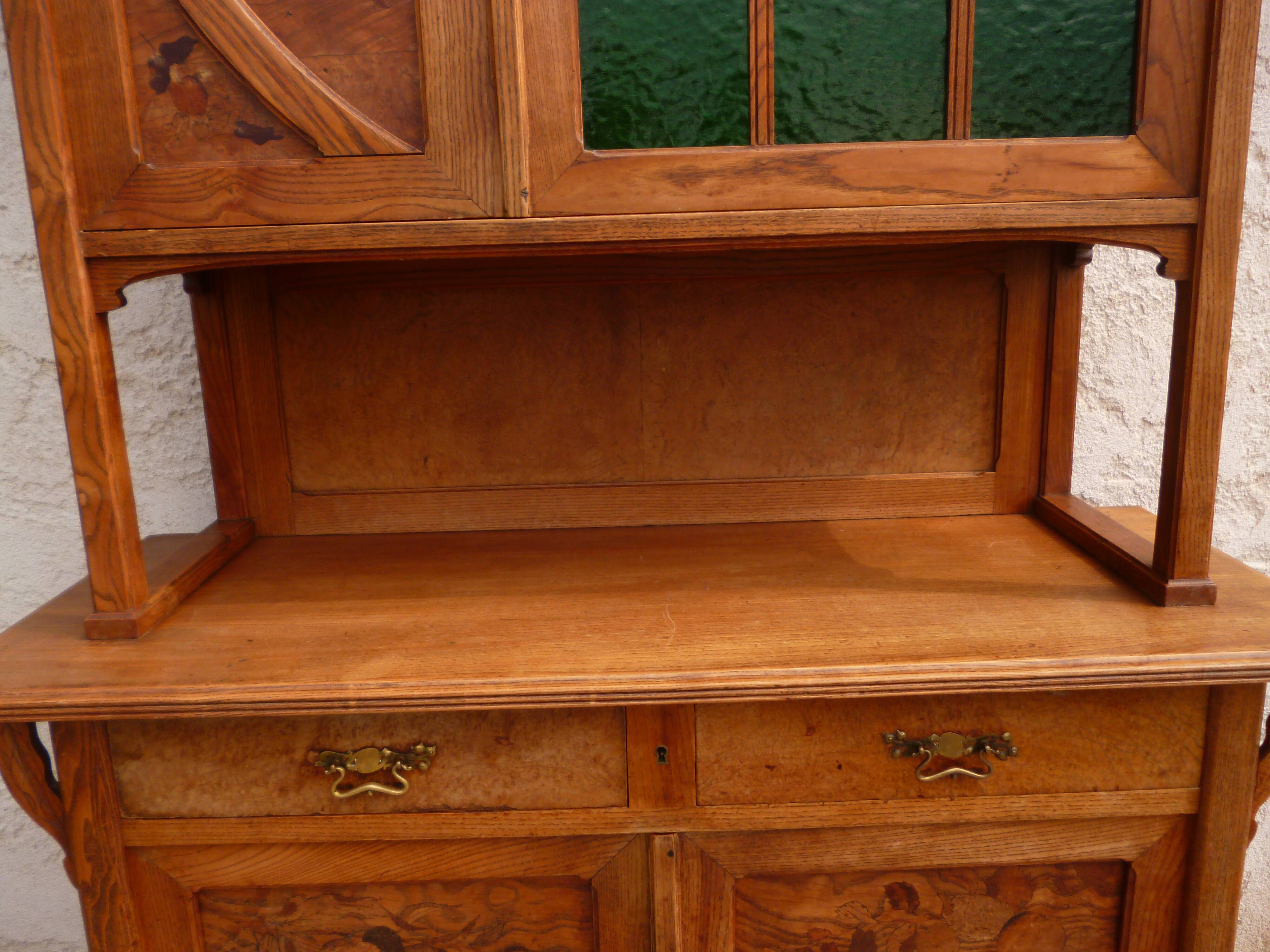 Two-body Art Nouveau buffet with Marquetry