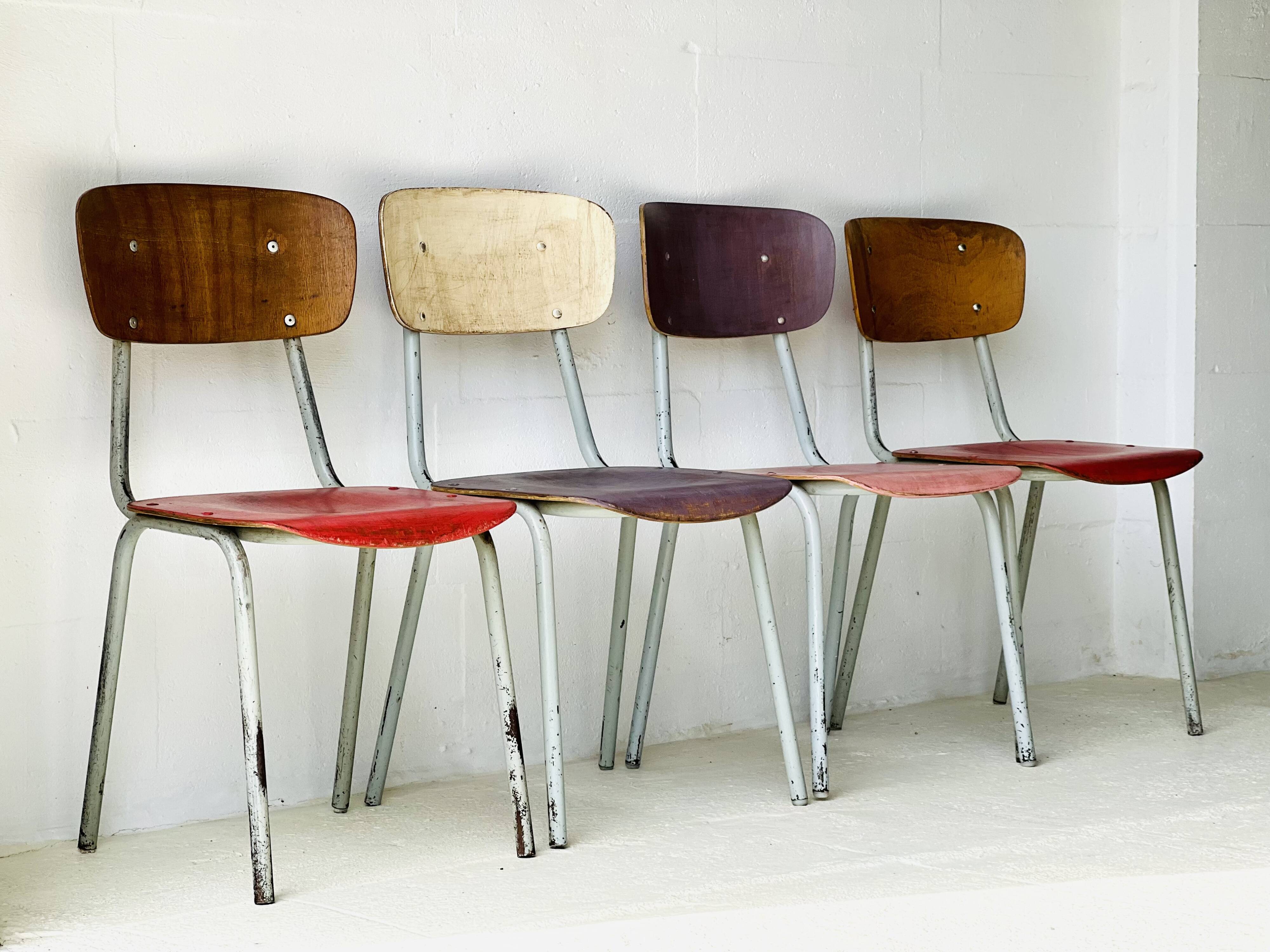 Chaises d'école Bistro, lot de 4