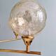 Brass chandelier with amber cracked glass globes, 1950s-60s