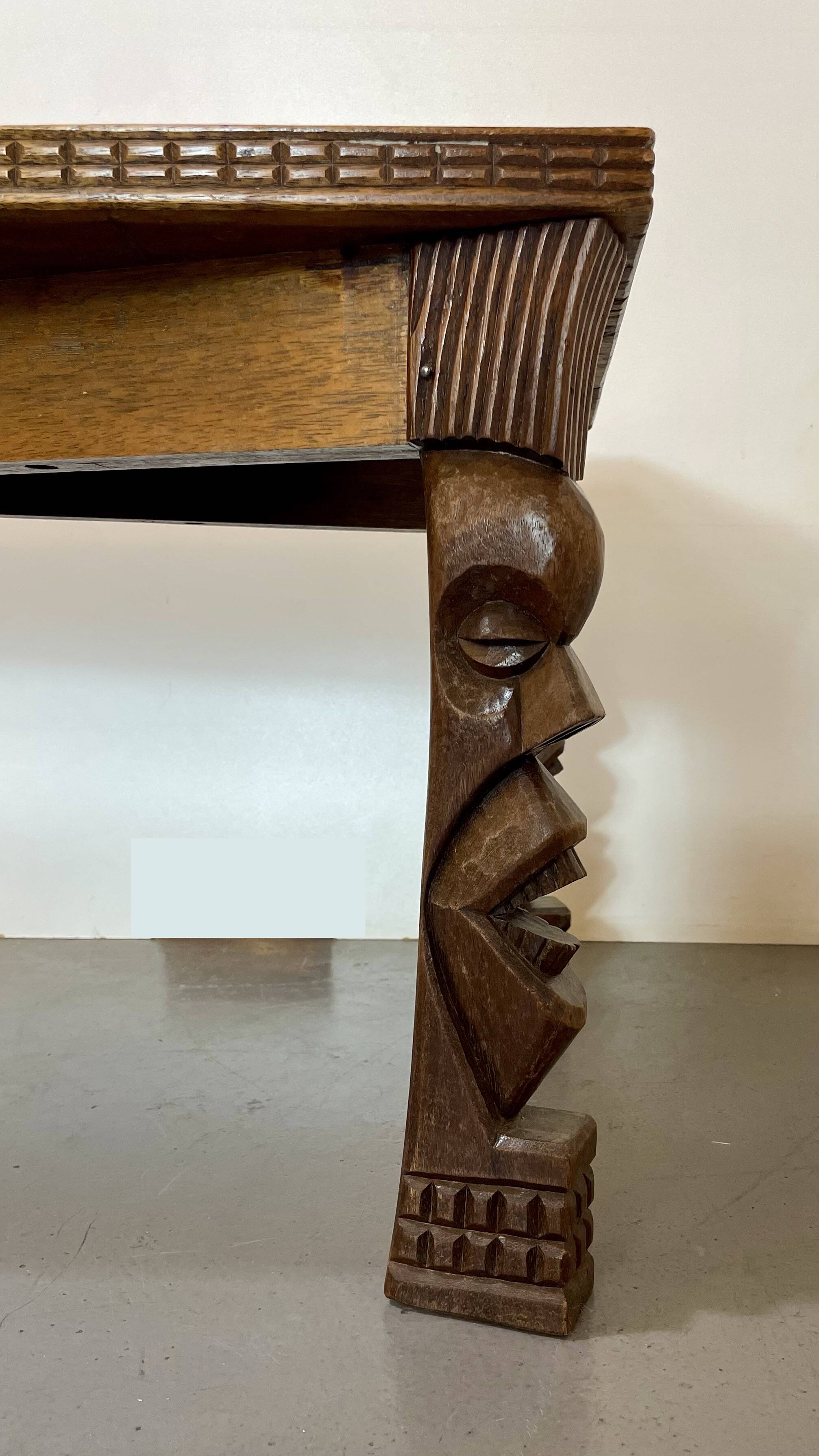 Hand-carved Congolese coffee table, 1989