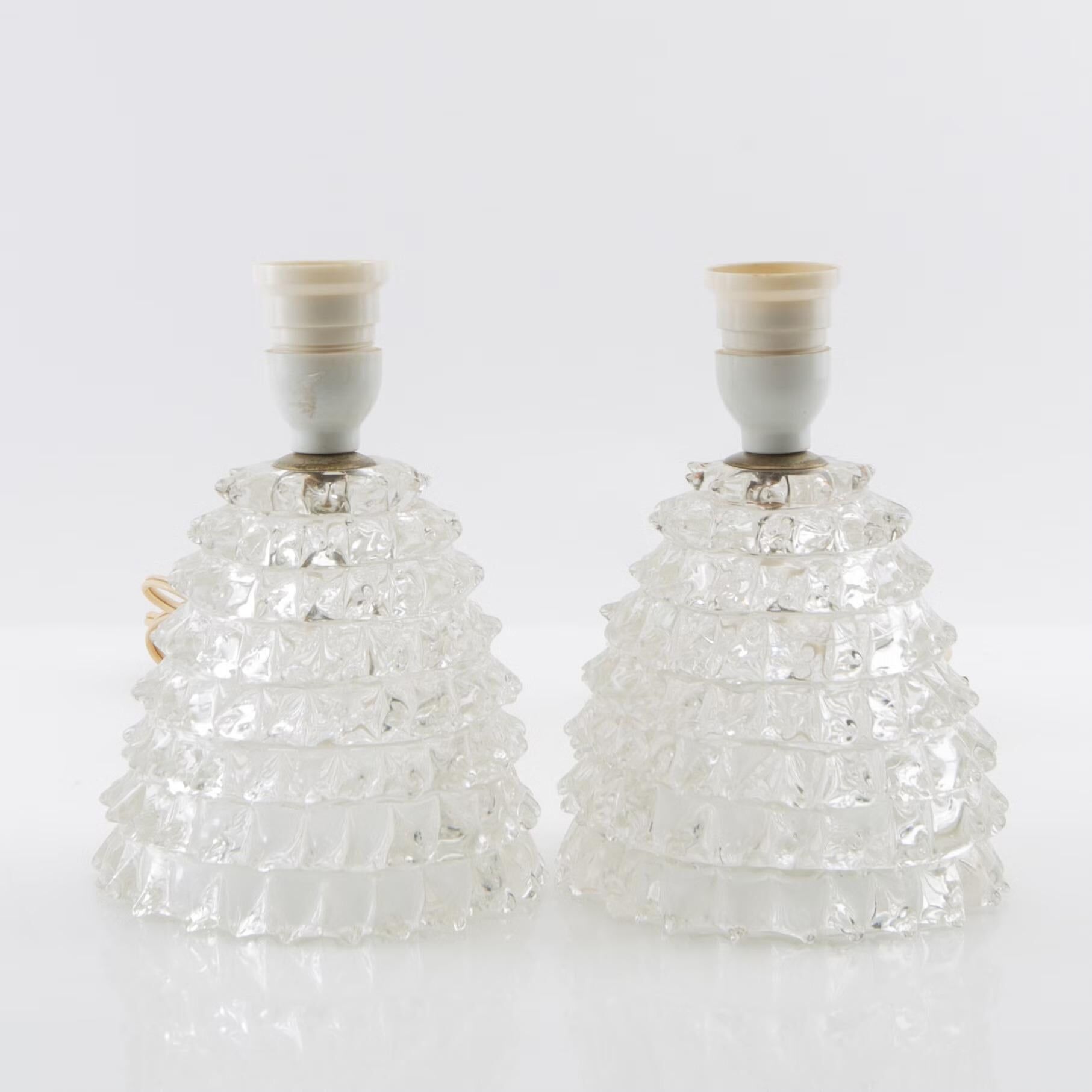 Pair of Murano glass table lamps Italy 1950