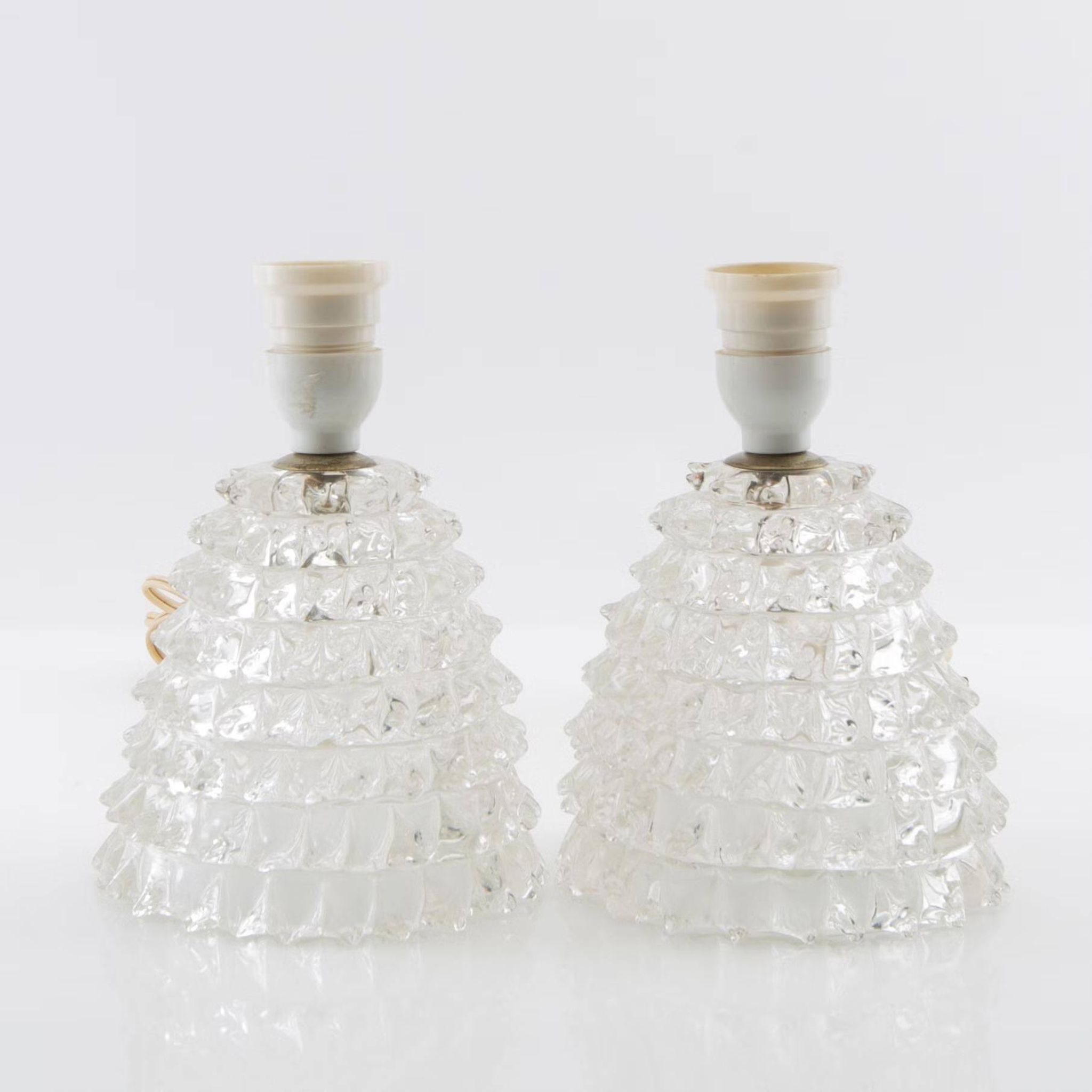 Paire de lampes de table en verre Murano Italie 1950